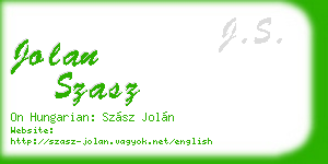 jolan szasz business card